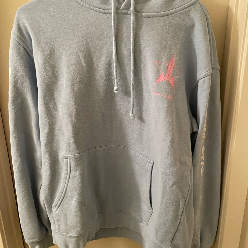 Jeffree Star Blue and Pink Sweater Vibrant Design